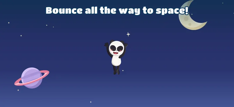 A panda bounces all the way to space.